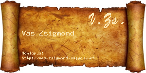 Vas Zsigmond névjegykártya